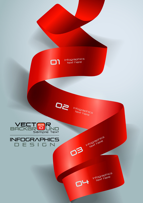 Red Ribbon infographics vector illustration ribbon red infographics illustration   