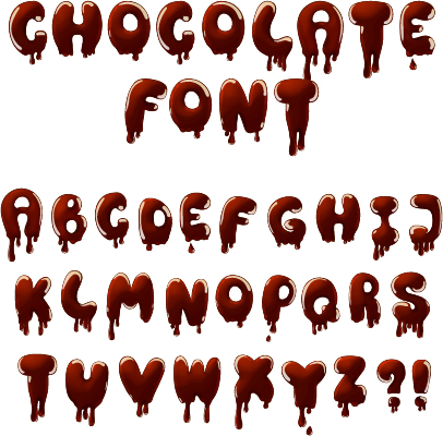 Chocolate drip alphabet vector material 01 drip chocolate alphabet   