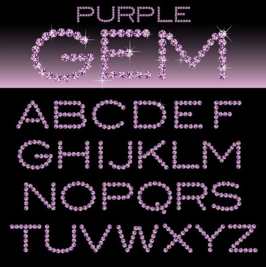 Purple diamond alphabet vectors purple diamond alphabet   