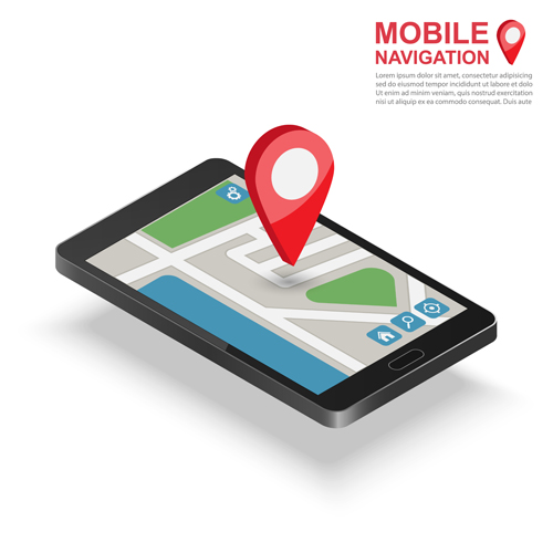 Mobile with navigation vector template 02 navigation mobile   