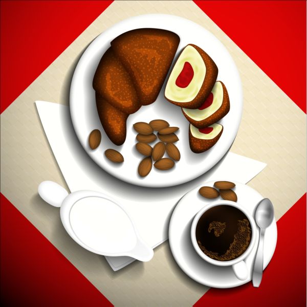 Coffee and dessert vector material 05 dessert coffee   