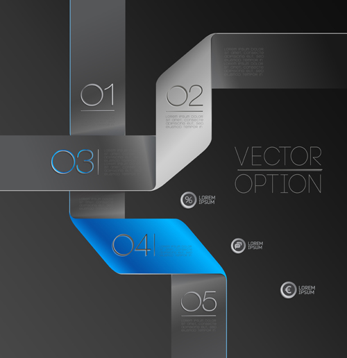 Options with ribbon infographics vector template 07 ribbon options infographics   