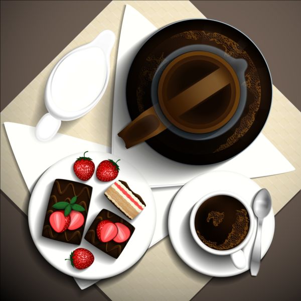 Coffee and dessert vector material 03 dessert coffee   