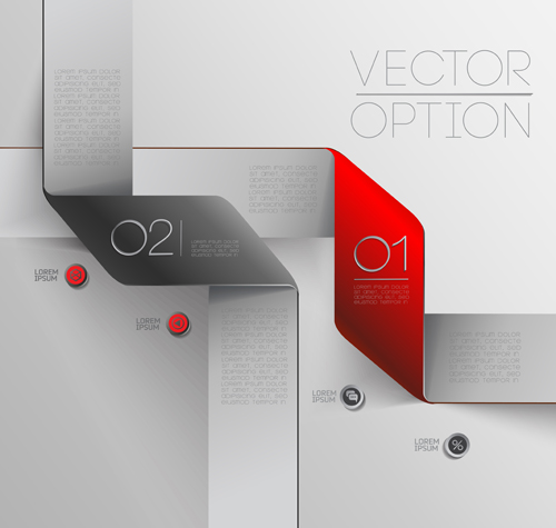 Options with ribbon infographics vector template 06 ribbon options infographics   