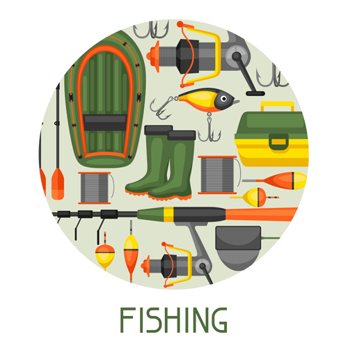 fishing supplies vector illustration vector 05 supplies illustration fishing   