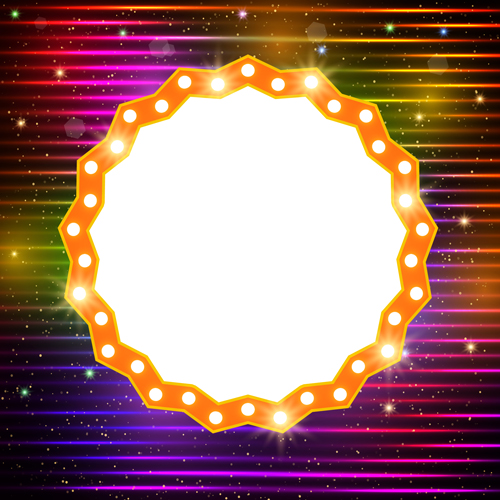 Neon label with shininy background vector 09 shininy neon label background   