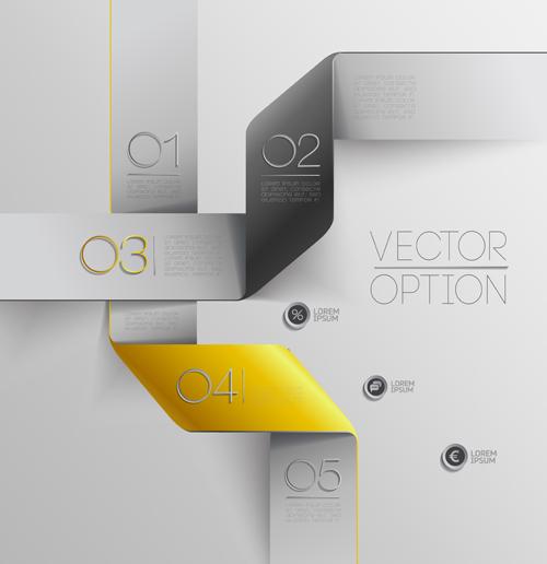 Options with ribbon infographics vector template 04 ribbon options infographics   