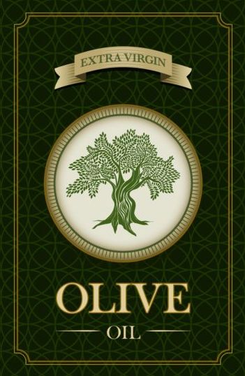 Olive oil retro background vector Retro font olive oil background   