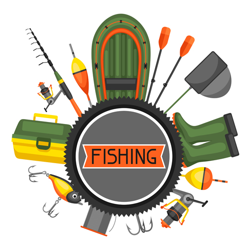 fishing supplies vector illustration vector 04 supplies illustration fishing   