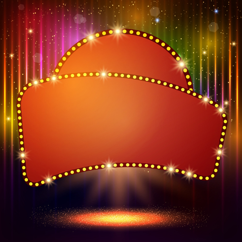 Neon label with shininy background vector 08 shininy neon label background   