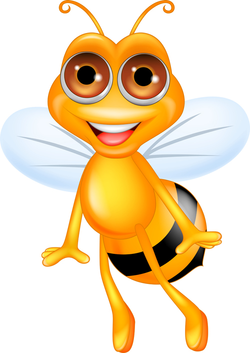 Cute bee cartoon vector illustration 06 illustration cute cartoon bee   