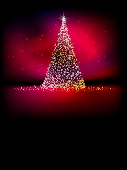 2016 Christmas tree with Halation background vector 01 halation christmas tree christmas 2016   