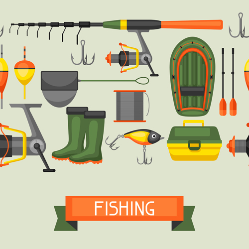 fishing supplies vector illustration vector 02 supplies illustration fishing   