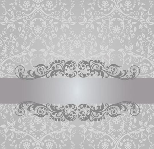 Floral Damask Vintage Invitation Background Vector 02 Gooloc