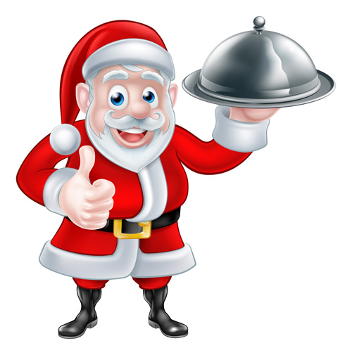 Cartoon santa with cooking vector material 07 santa cooking cartoon   