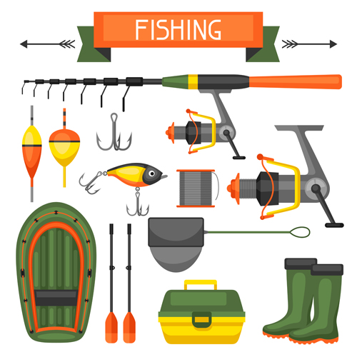 fishing supplies vector illustration vector 01 supplies illustration fishing   