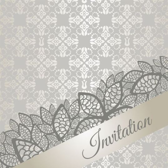 Floral damask vintage invitation background vector 01 vintage invitation floral damask background   