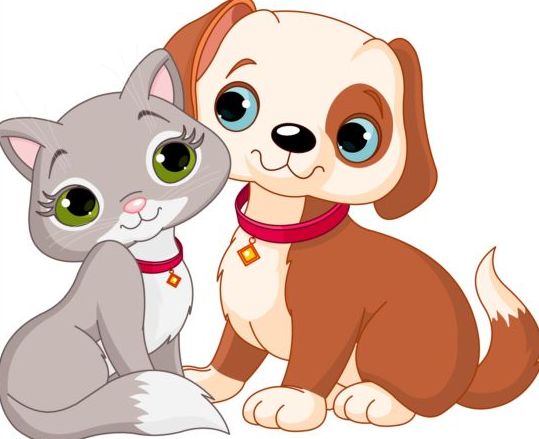 Cute kitten and puppy vector material 02 puppy kitten cute   