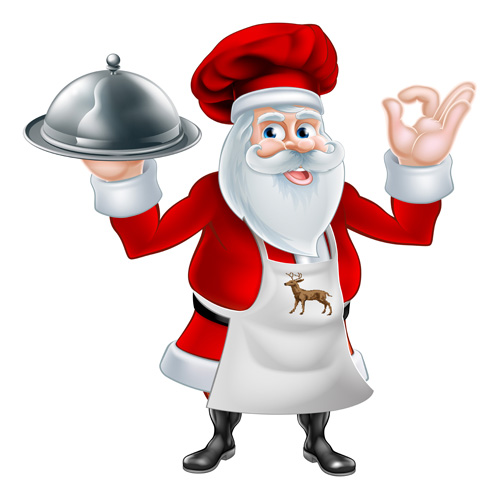 Cartoon santa with cooking vector material 06 santa cooking cartoon   