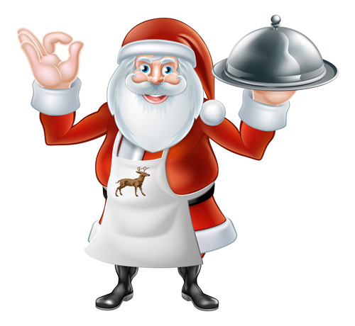 Cartoon santa with cooking vector material 05 santa cooking cartoon   