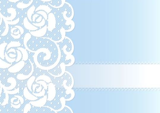 White lace with blue background vector 02 white lace blue background   