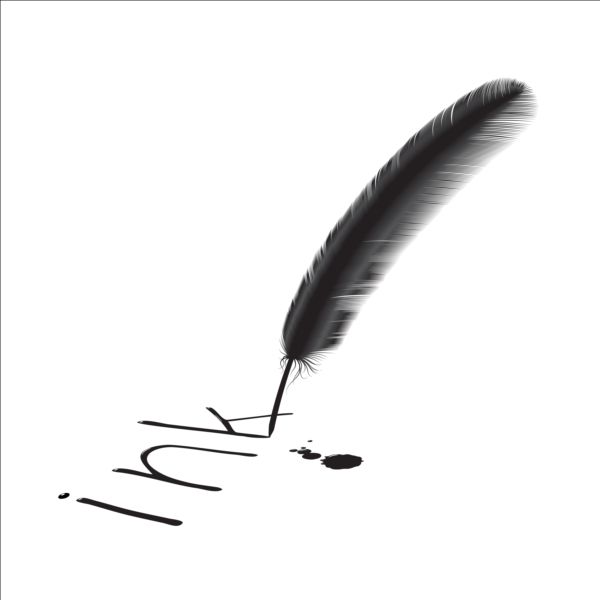 Black feathers with ink background vector 01 feathers black background   