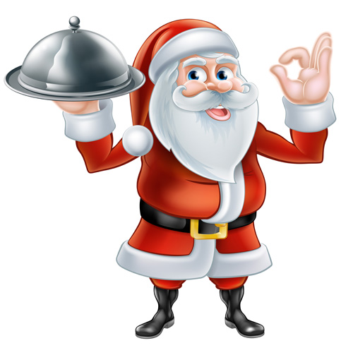 Cartoon santa with cooking vector material 04 santa cooking cartoon   