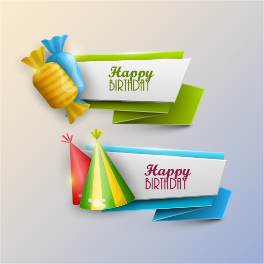 Happy birthday banner with candy vector happy candy birthday banner   