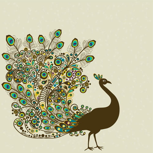 Peacock vintage styles background vector 09 vintage peacock   