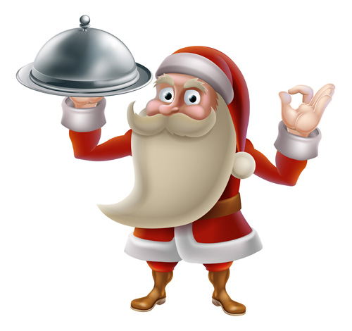 Cartoon santa with cooking vector material 02 santa cooking cartoon   