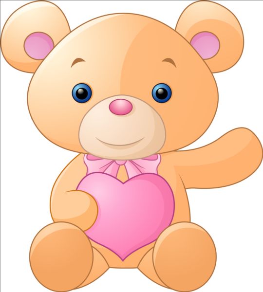 Teddy bear with pink heart vector 03 teddy pink heart bear   