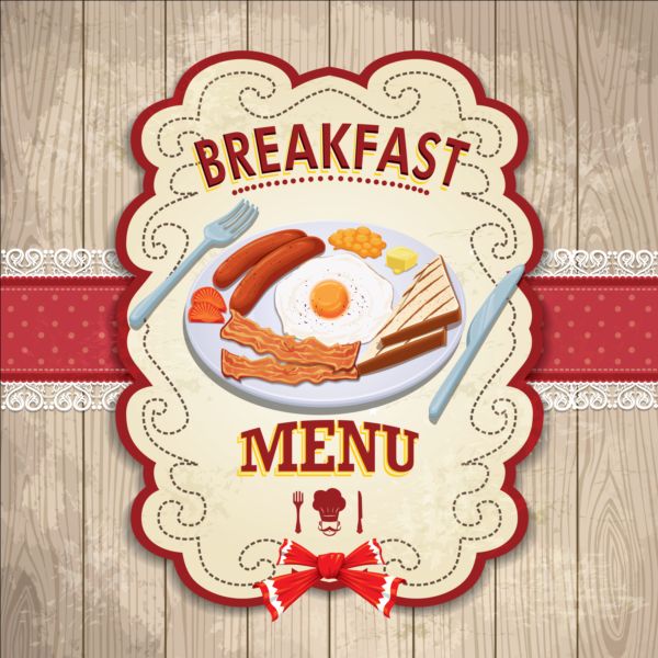 Vintage breakfast poster design vector vintage poster breakfast   