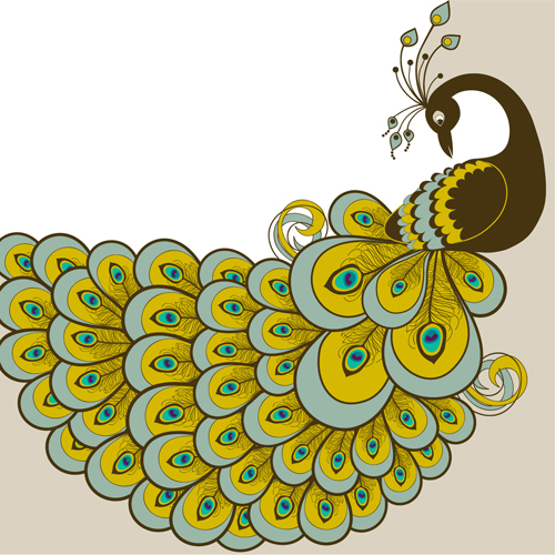 Peacock vintage styles background vector 05 vintage peacock   