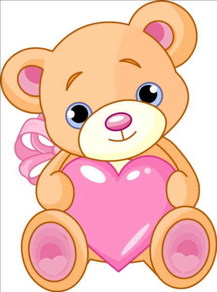 Teddy bear with pink heart vector 02 teddy pink heart bear   