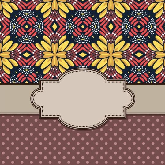 Vintage frame with floral background vector 03 vintage frame floral background   