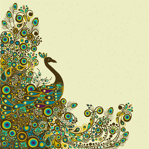 Peacock vintage styles background vector 04 vintage peacock   