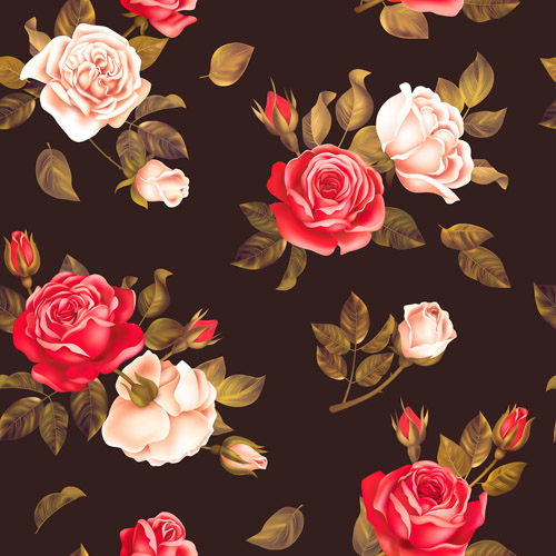Red with white rose seamless pattern vector 02 white seamless rose red pattern   
