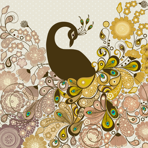 Peacock vintage styles background vector 03 vintage peacock   