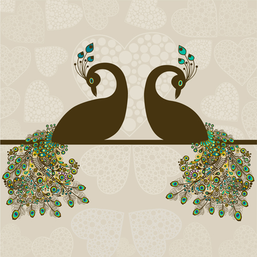 Peacock vintage styles background vector 02 vintage peacocks   