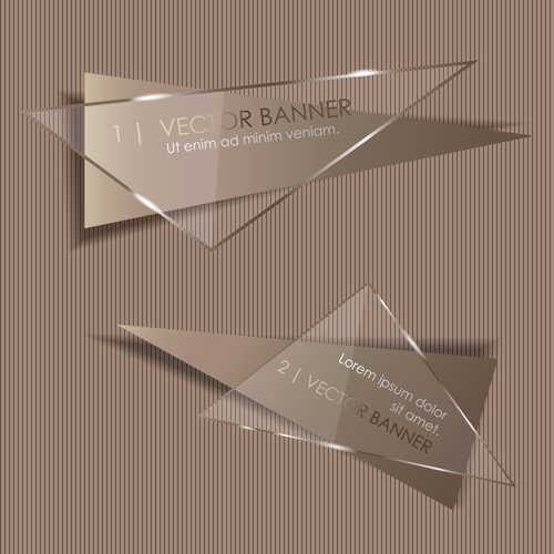 Glass banners 03 vector set glass banners   