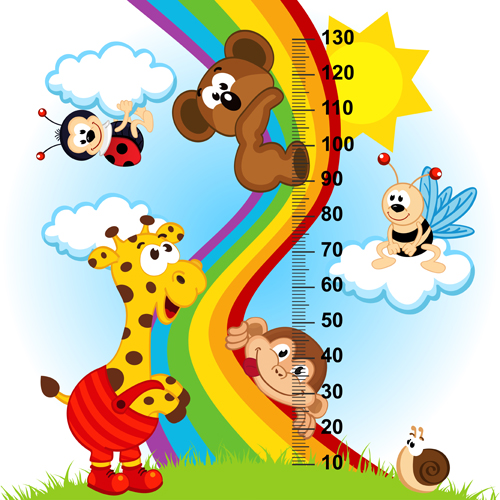baby height measure cartoon styles vector 02 styles measure height cartoon baby   