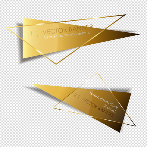 Glass banners 01 vector set glass banners   
