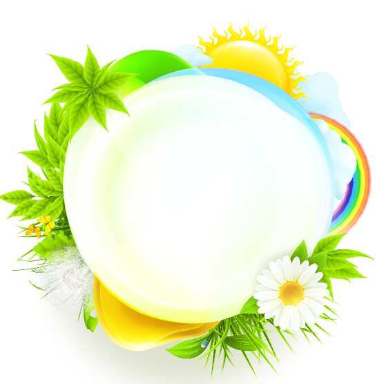 Cartoon sun with spring vector background 02 sun spring cartoon background   