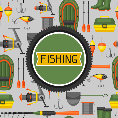 fishing elements seamless pattern vector 03 seamless pattern fishing elements   