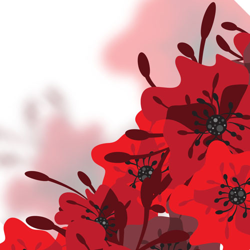 Hand drawn red flower backgrounds vector 09 hand flower drawn backgrounds   