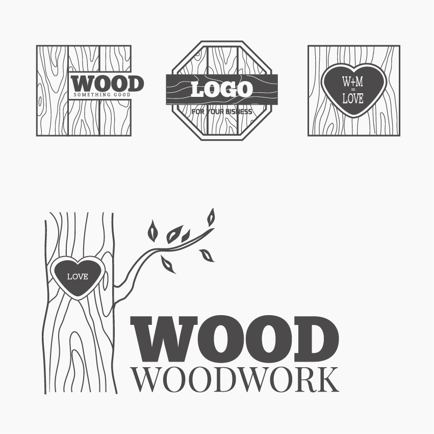 Wood woodwork logos design vector 04 woodwork wood logos design   