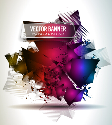 Glasses banner with geometric shapes background vector 06 shapes glasses geometric banner background   