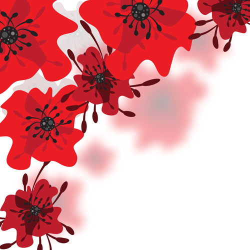 Hand drawn red flower backgrounds vector 04 hand flower drawn backgrounds   