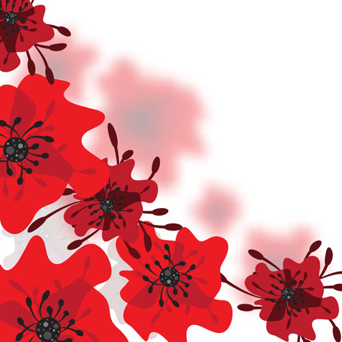 Hand drawn red flower backgrounds vector 03 hand flower drawn backgrounds   