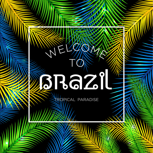 Brazil tropical paradise background vector 02 tropical paradise Brazil background   